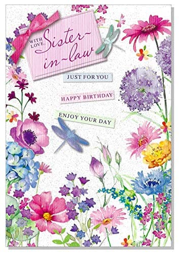 Image of Sister-in-Law Birthday Card - Flowers - 7.5" x 5.25" 10002