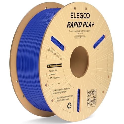 Image of ELEGOO Rapid PLA Plus Filament 1.75mm Blue 1KG, PLA+ 3D Printer Filament Up to 600 mm/s High Speed Printing, Dimensional Accuracy +/- 0.02 mm, 1kg Cardboard Spool(2.2lbs)