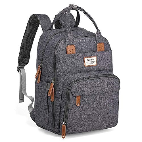Image of RUVALINO Diaper Backpack Large Diaper Backpack with Multifunctional Baby Bag and Mobile Changing Pad, Pacifier Holder for Mom and Dad (Dark Gray), One Size