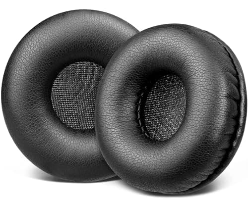 Image of SOULWIT 50mm Ear Pads Cushions Replacement for Plantronics HW111N/HW251N/HW261NC/HW510/HW520, H251N/H261N/H351N/H361N, Earpads for Savi W410/W420/W710/W720, Audio 310/345/478/487/626/628 - Black
