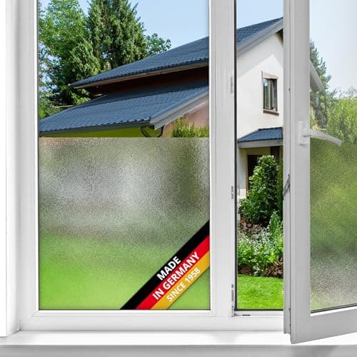 Image of d-c-fix window film privacy Milky – 45cm x 1,5m – static vinyl films for glass windows with a modern fog pattern – self-adhesive, opaque, frosted, decorative for bathroom, home & kitchen