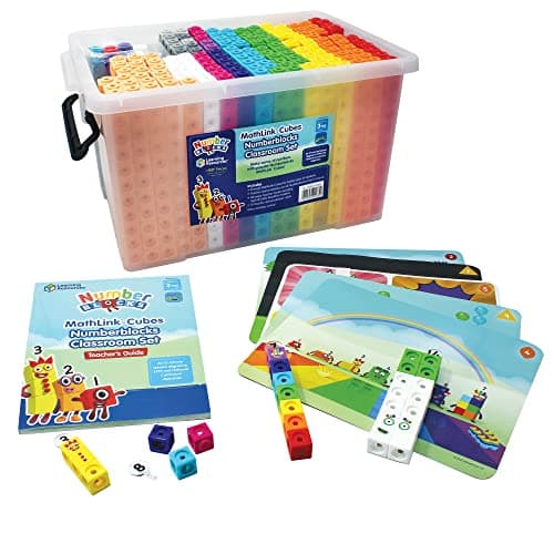 Image of Learning Resources Numberblocks Classroom Set with MathLink Cubes, Ages 3+, EYFS Maths Teaching Kit, 60 Curriculum-Aligned Lessons, 1937 Pieces, Teacher Guide, Counting & Place Value Activities