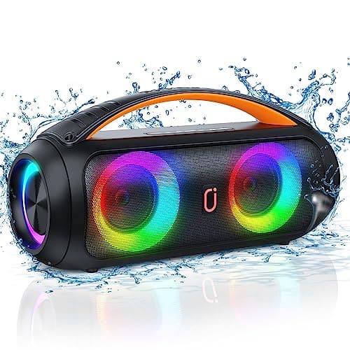 Image of JYX D16 Portable Bluetooth Speaker, 40W Large Boombox With Deep Bass, Outdoor Wireless Speaker With Disco Lights for Party, Bluetooth 5.0, IP65 Water Resistance, TWS