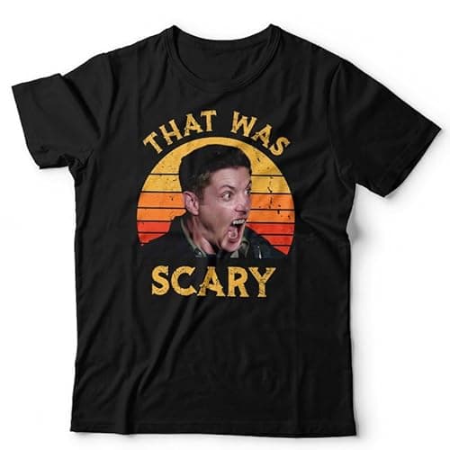 Image of Dean Winchester That was Scary Unisex T-Shirt – Funny Supernatural Fan Tee - XL Black