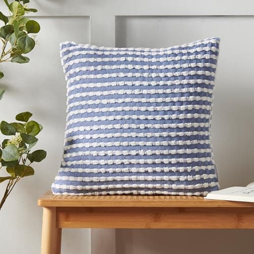 Image of Catherine Lansfield Stab Stitch 43x43cm Cushion Blue