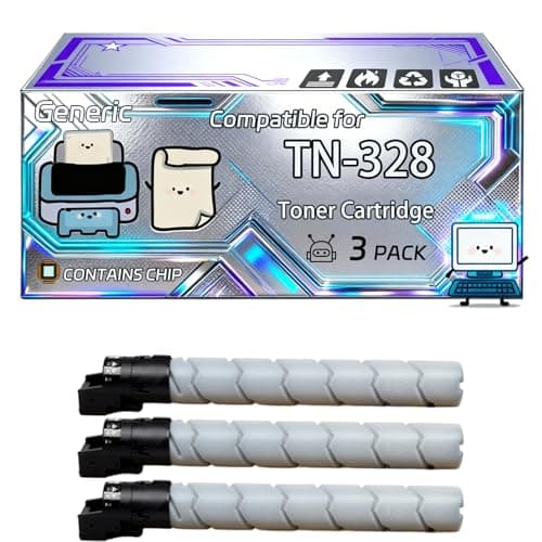 Image of TN-328 Toner Cartridge Compatible for Konica Minolta Bizhub C250i Bizhub C300i Bizhub C360i Printers, With Chip, 27000 Pages, Vibrant Colours (3 Pack Black)