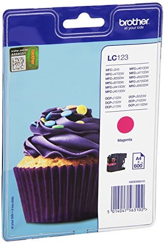 Image of Brother LC-123MBP LC-123 Ink Cartridge Standard Capacity 600-Page in Blister Packaging Magenta