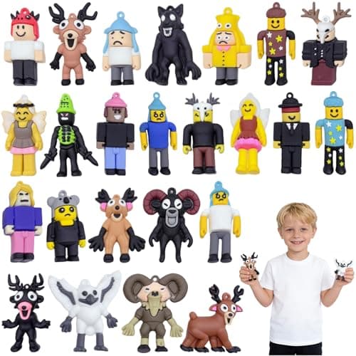 Image of Hyhuiyin 24 PCS 99 Nights In The Forest Figures, 2.3 Inch Monster Figures Action Figure Toys with Deer Owl Ram Design Funny Toy Model Set for Collectors Game Fans Home Decor Gift