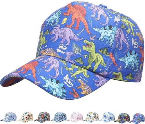 Image of MESU Children's Cute Cartoon Baseball Cap Summer Sun Hat for Boys Gilrs A - Blue Dinos