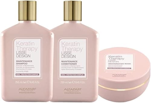Image of Alfaparf Milano Keratin Therapy Lisse Design Shampoo 250ml Conditioner 250ml Mask 200ml