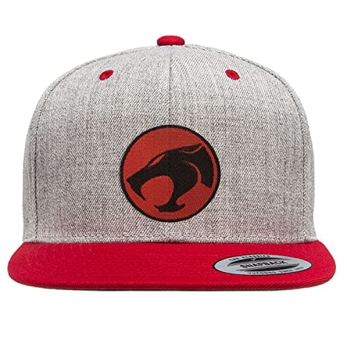 Image of Thundercats Officially Licensed Logo Premium Snapback Cap (Heather Grey-Red)