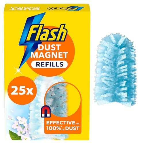Image of Flash Duster Dust Magnet Refills, Fluffy Dusters Refills, 25 Scented Dusters (5x5), Effective on 100% of Dust, Dust Magnet