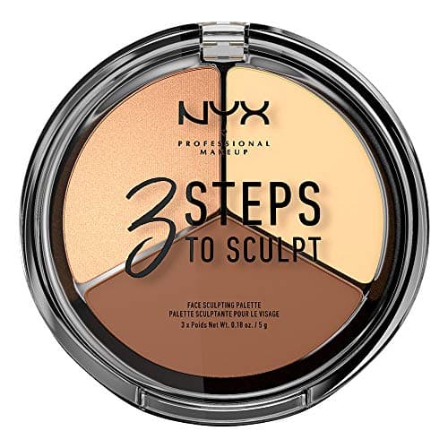 Image of NYX Professional Makeup 3 Steps To Sculpt,Face Sculpting Palette, 3 Specially Selected Shades for Contouring, Highlighting & Illuminating, Shade: Light, 0.079 kg