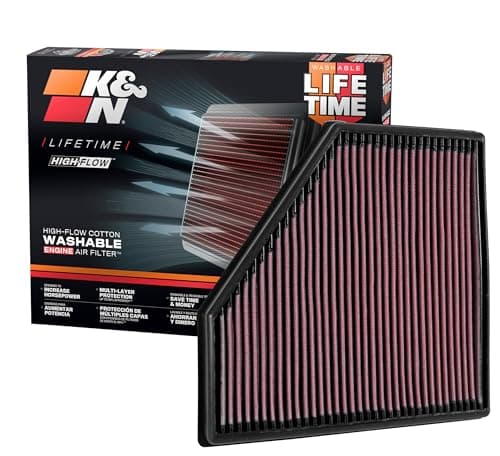 Image of K&N Engine Air Filter: High Performance, Premium, Washable, Replacement Filter: Compatible with 2015-2019 BMW (120i, 125i, 220i, 230i, 320i, 330e, 340i, 420i and other select models), 33-3051
