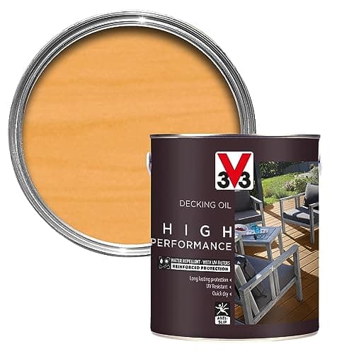 Image of V33 High Performance Decking Oil - Long-Lasting Weather Protection - Anti-Slip - Water-Repellent - UV-Resistant - Clear 2.5 Litres