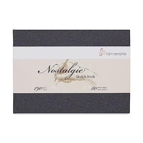 Image of Hahnemühle Nostalgia Sketchbook, Premium Drawing Book, 190 g/m², Natural White, 80 Pages, DIN A4 Landscape Format