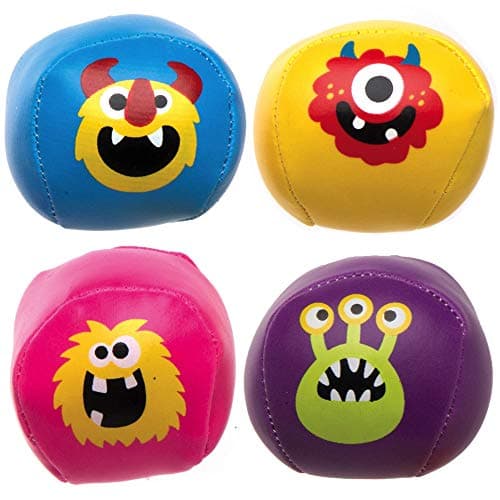 Image of Baker Ross AX273 Monster Bunch Mini Soft Ball - Pack of 6, Juggling Balls for Kids, Ideal for Kids Party Bags and Stocking Fillers, Great for Outdoor or Indoor Use, Ball