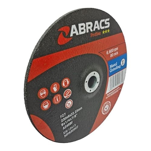 Image of 5-PackAbracs Metal Grinding Wheel - 230mm Disc for Angle Grinder 6mm Thick