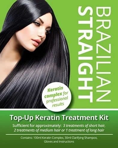 Image of Brazilian Straight Top-Up Keratin Treatment Kit, Home Use Treatment Kit, Salon Quality Hair Straightening / Blow Dry / Smoothing, 100ml