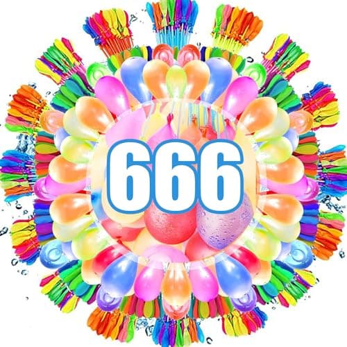 Image of TKGEOUE 666 Water Balloons For Kids Easy Fill With Tap Adapters, bunch o balloons, 10 Second Rapid-Filling Self-Sealing, for Water Toys For Kids Outdoor, Water Games, Beach, Pool Party Fight