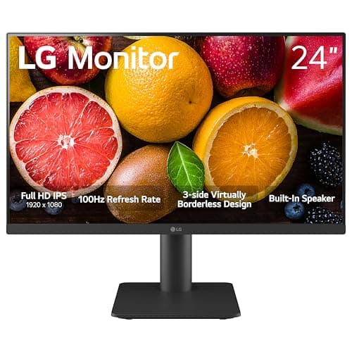 Image of LG 24MS550-B 24 inch IPS FHD (1920x1080) 100Hz 5ms Reader Mode Tilt/Height Adjustable Stand Built in Speaker Borderless Design OnScreen Control Black Stabilizer DAS Crosshair HDMI Black