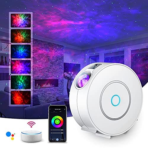 Image of SUPPOU LED WiFi Galaxy Projector, Smart Night Light Kids Adults 3D Star Projector Light with RGB Adjustment/Voice Control/WiFi/Timer Compatible Alexa Google Assistant for Room Decor