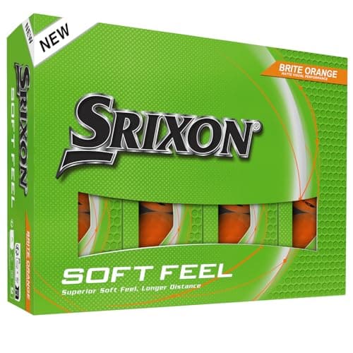 Image of Srixon SOFT FEEL BRITE - High visibility and ultra-soft feel golf balls | Long distance and stable trajectory | Controlled spin and quick tracking | Orange/Red/Green