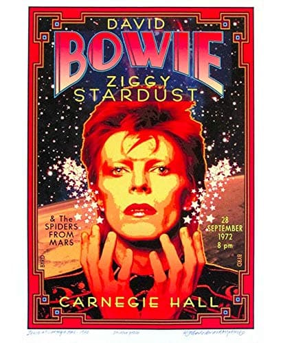 Image of ELITEPRINT VINTAGE BAND DAVID BOWIE ZIGGY STARDUST Rock & Roll Concert Gig Advertisement A3 POSTER ON 250GSM PRINT MATERIAL WALL ART REPRODUCTION