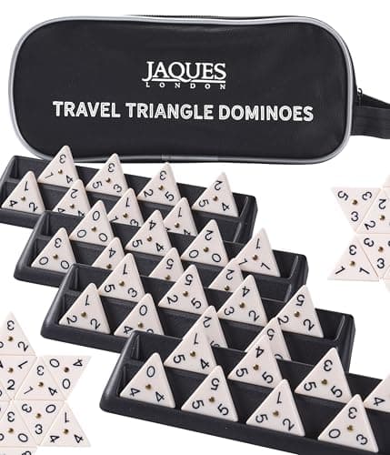 Image of Jaques of London Triangle Dominoes Game | Perfect Traditional Family Games including Triangle Domino Tiles and Travel Zip Case | Quality Board Games | Since 1795…