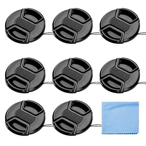 Image of Fotover 58mm Lens Cap Bundle, 8 Pack Universal Snap on Front Centre Pinch Lens Cover Set with Microfiber Lens Cleaning Cloth for Canon Nikon Sony Olympus DSLR Camera