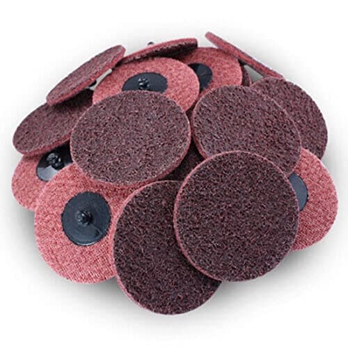 Image of Pro-Graad 3" Quick Change Non-Woven Nylon Surface Conditioning Discs for Deburring Sanding Blending Polishing Paint Removal with Male R-Type Backing Use with Die Grinder - Red (Medium) - (25 Pack)