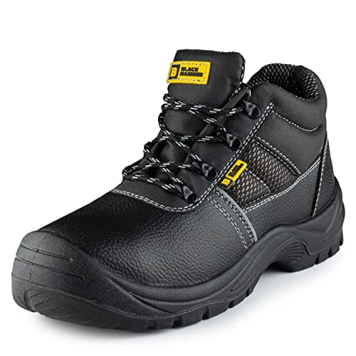 Image of Black Hammer Safety Boots Steel Toe Cap Mens Oil & Slip Resistant S3 SRC Work Shoes 1471 (9 UK)