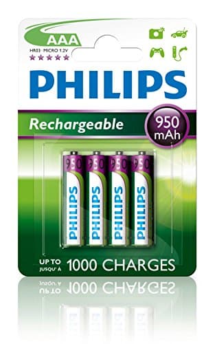 Image of Philips Rechargeable Battery AAA - 1000mAh (4 Batteries)