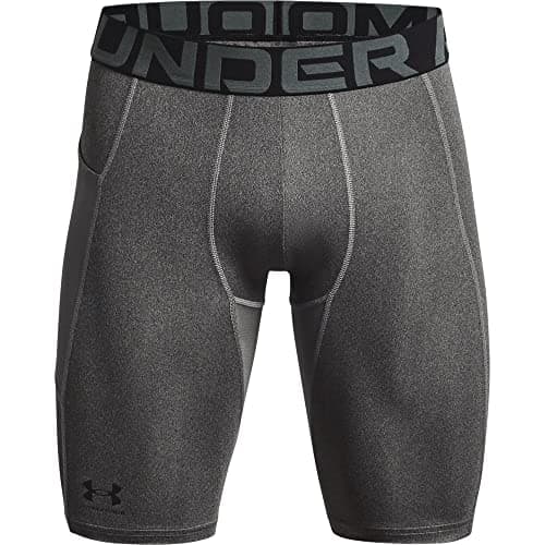 Image of Under Armour UA HG Armour LNG Shorts - Shorts - Bottoms - Carbon Heather/Black - Size: LG