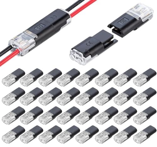 Image of WADY 30 Pcs Waterproof Automotive Wire Connectors 2-Pin, Plug Cable Connectors, Quick 12V Automotive Wire Crimp Connectors for 18-22 AWG Wires, Plug-in Cable Terminals for Cars, Trucks