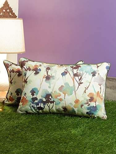 Image of Soumya Set of 2 Decorative Sham/Baby/Rectangle Cushion Cover Digital Printed Premium Soft Polylinen Fabric Multi Color Cushion Cover Set, 2 pc Cushion Cover, 12"x18"