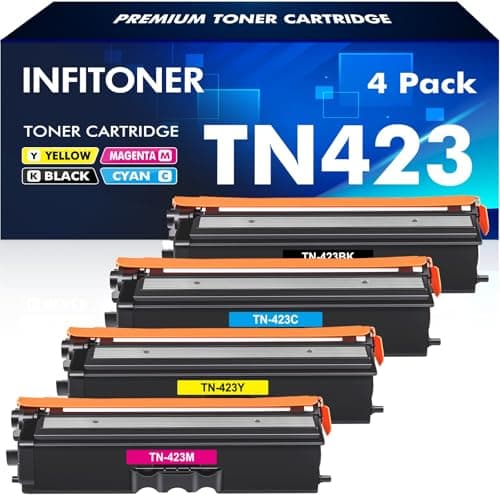 Image of INFITONER TN423 MFC-L8690CDW Toner Compatible for Brother TN-423 TN 423 Toner for Brother HL-L8260CDW DCP-L8410CDW HL-L8360CDW MFC-L8900CDW 8690CDW 8260CDW (Black Cyan Yellow Magenta, 4 Pack)