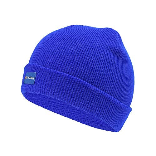 Image of AYKRM 9 Colors Hi Visibility Hat Beanie Hi-Vis Knitted Winter Hat (Sapphire, 55-61cm)