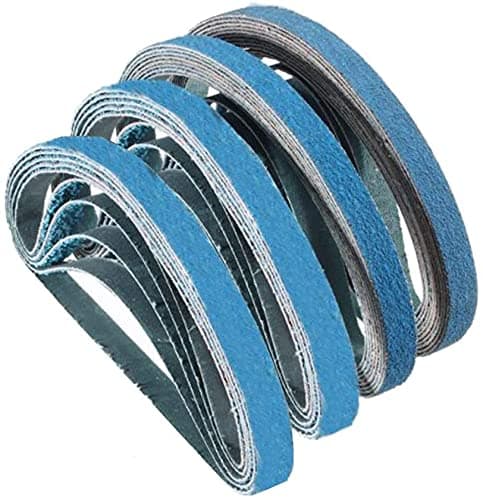 Image of 13mm x 457mm Aluminum Oxide Sanding Belts, 40/60/80/120/Assorted Grits Sanding Belt for Belt Sander (24 Pack)