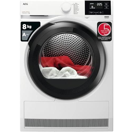 Image of AEG 7000 Series Heat Pump Tumble Dryer 8kg TR718L4B, SensiDry Technology, 8Kg load, ProSense+, MixDry, EasyClean filter, Anticrease, 850x596x663MM, Reversible Door, A++ Energy Class, White