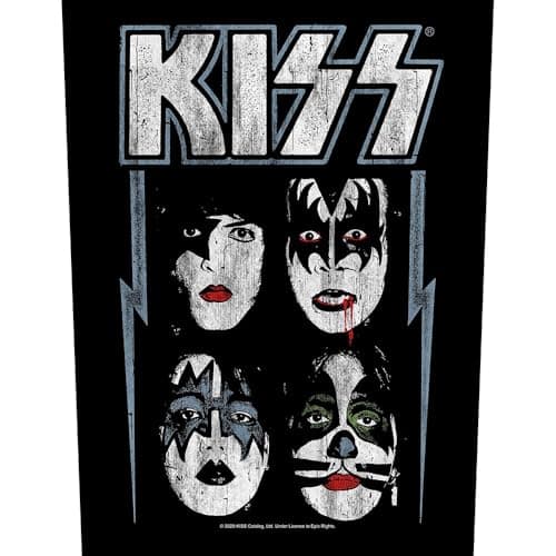 Image of KISS Back Patch Faces Band Logo Official Black One Size