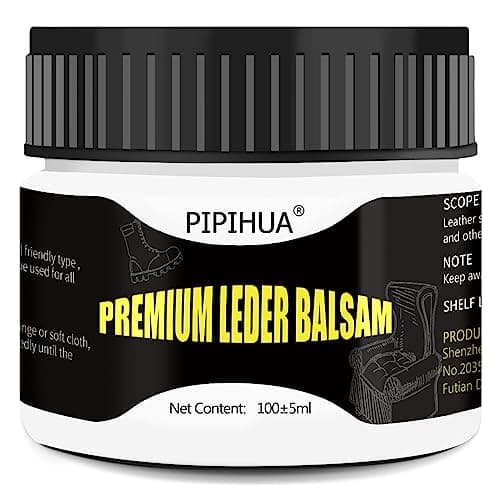 Image of PIPIHUA Beewax Leather Conditioner Restorer and Polish, Natural Leather Cleaner Balm, Beeswax Balsam for Car Leather Shoe Furniture Waterproofing Protector & Softener, 100 ml Leather Wax with Sponge