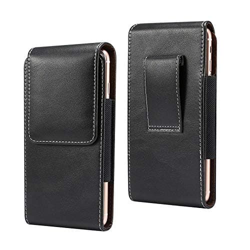 Image of DFV mobile - Vertical Leather Holster with Belt Loop for Kodak Ektra Smartphone (2016) - Black