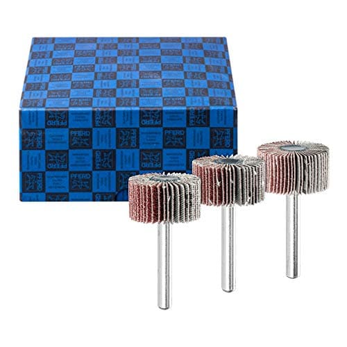 Image of PFERD 44498002 Fan Grinder Set F, 3-Piece Corundum Diameter 30 x 15 mm Shaft Diameter 6 mm A60, 80, 120 | for Fine Grinding & Finish, 30 x 15 mm