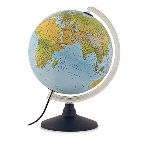 Image of Tecnodidattica – Nova Rico 30 Elite Globe | Illuminated and revolving | Graduated Meridian | Political and physical cartography in English | 12"/30cm Diameter