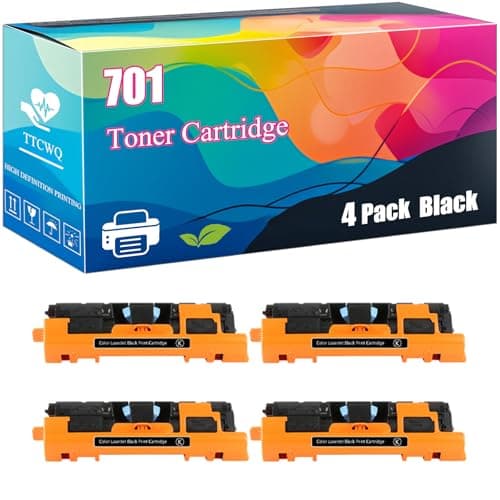 Image of 701 Toner Cartridge Compatible with Canon i-SENSYS LBP-2410 MF8180C LaserBase MF8180C LBP-5200 Printers, High-Yield Ideal for High-Volume Printing (4 Pack Black)