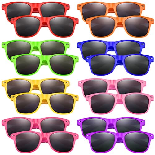 Image of Morcheiong 8 Pack Kids Sunglasses Neon Colors Sunglasses,Sunglasses Party Favors Goody Bag Fillers Fun Gift for Birthday Party Beach Pool Party