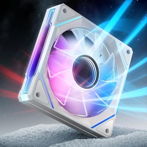 Image of AsiaHorse AMICI 5GT 120mm PC Fan White 1 Pack, Dual Infinity Mirror ARGB Case Fan, 1800RPM PWM High Airflow HDB Bearing Quiet Computer Fan with Daisy Chain Cables for Gaming Chassis (Standard Airflow)