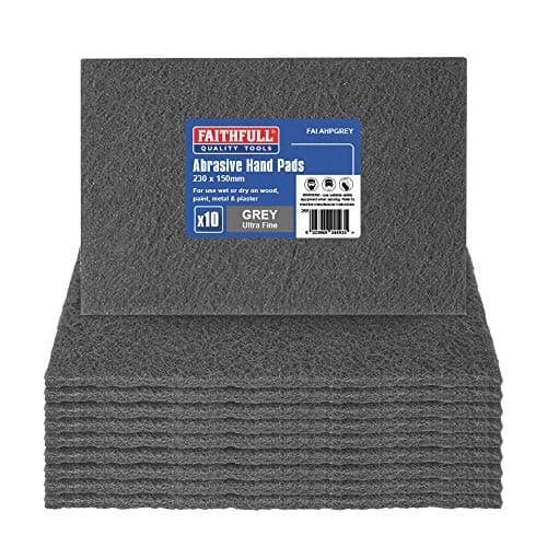 Image of Faithfull FAIAHPGREY Hand Pad 230 x 150mm Ultra Fine - Grey (Pack of 10)