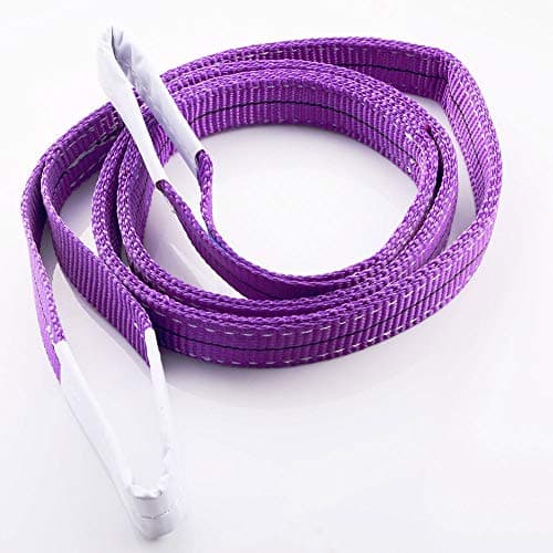 Image of TopHomer Purple 1T 2M Polyester Cargo Lifting Sling Duplex Flat Webbing Lift Strap Heavy-Duty Lift and Tow Strap